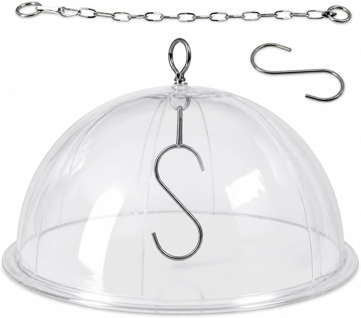 13 Inches Solid Clear PC Wobbly Squirrel Proof Baffle Deflector for Bird Feeder, Fit up 1.5 Inches + Pole/Post