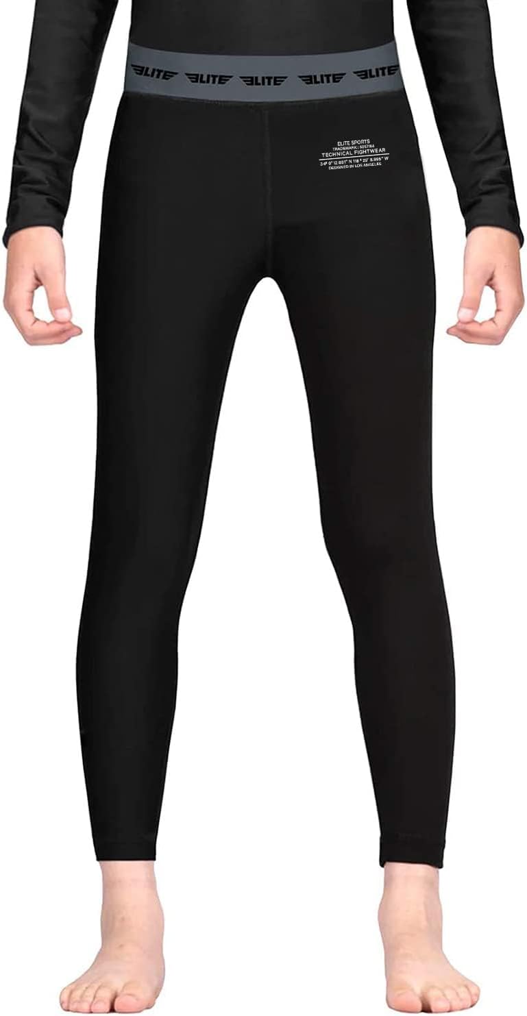 Kids BJJ Spats, Youth No Gi Compression Pants for MMA | Moisture-wicking compression spats for kids, ideal for BJJ
