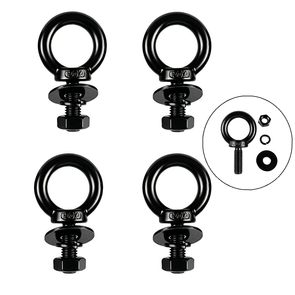 1/2"x2" Lifting Ring Black Shoulder Eye Bolt with Nut M12x50mm