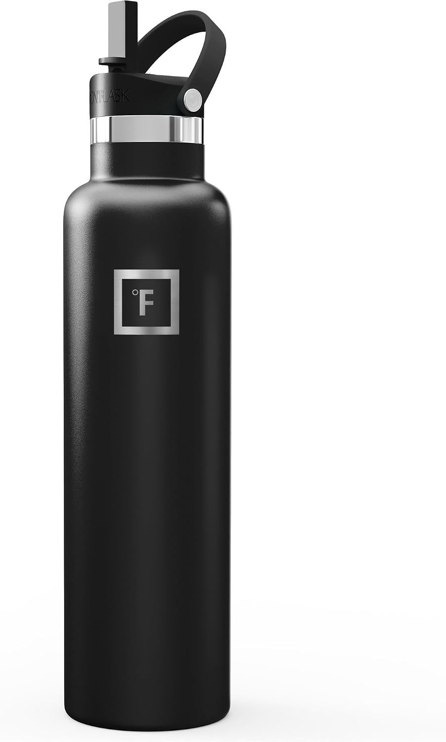 24 oz Narrow Mouth Water Bottle with Straw | Insulated Stainless Steel Sports Water Bottle with Leakproof Straw Lid