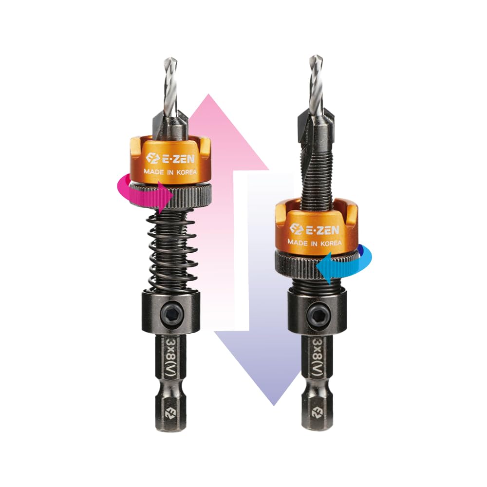 EZ EZEN Depth Adjustable Countersink Drill Bit (3 x 8mm, 1/8" x 5/16") 1PCS