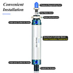 TAILONZ PNEUMATIC 40mm Bore 100mm Stroke Air Cylinder Double Action with Y Connector and 2Pcs 8mm Fitting MAL40x100