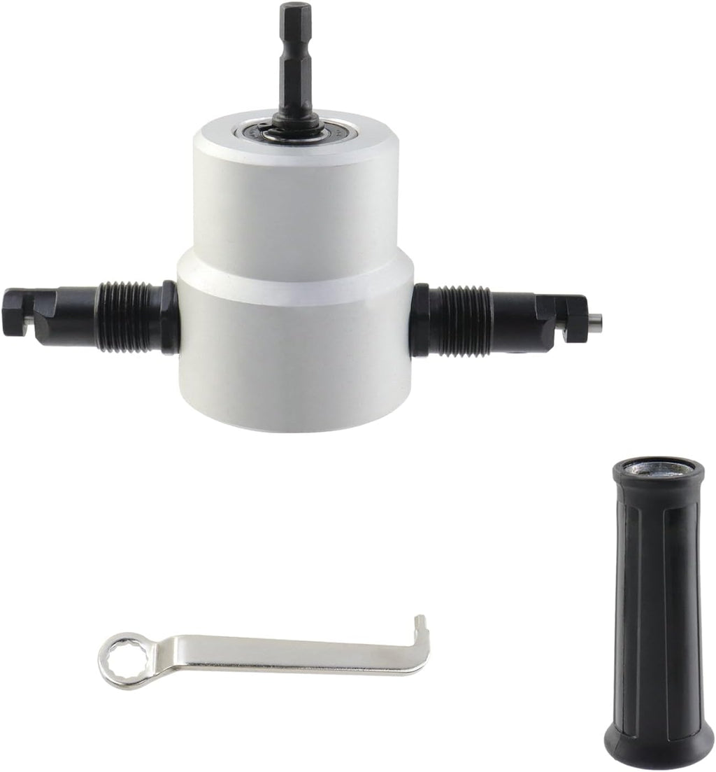 Double Head Metal Sheet Nibbler Cutter Hole Saw Drill Attachment Paperboard Package