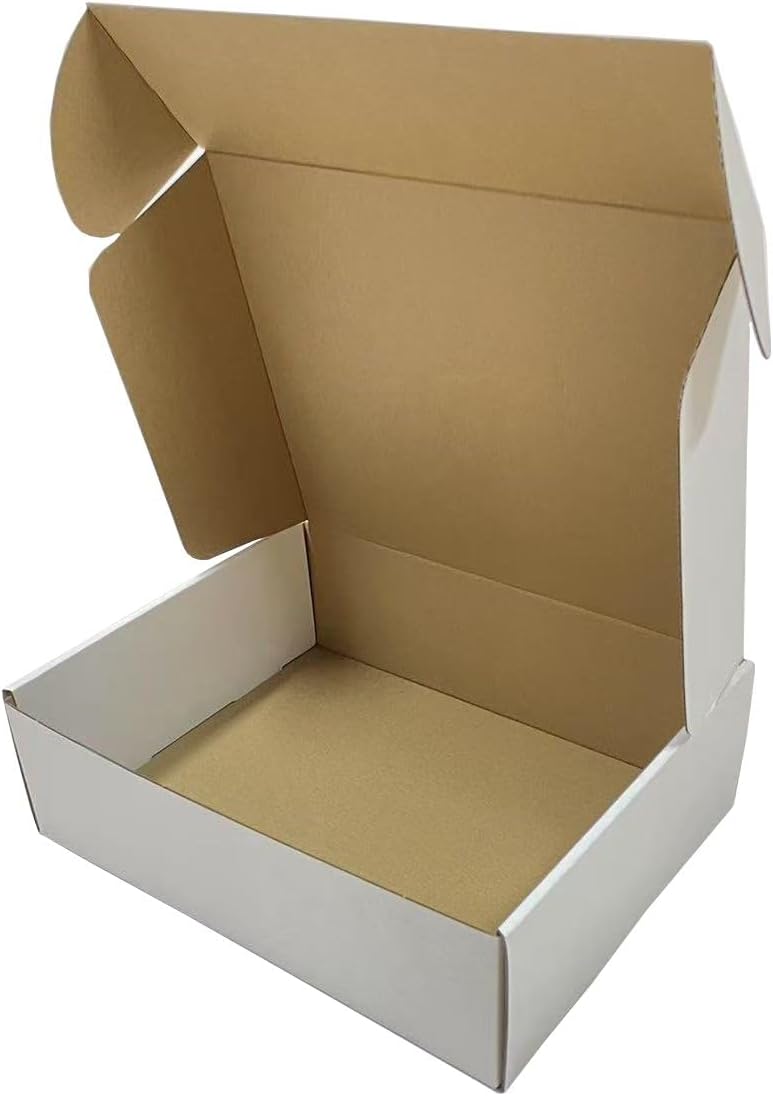 13x10x 4 Shipping Boxes Set of 18, White Small Corrugated Cardboard Box, Mailer Box