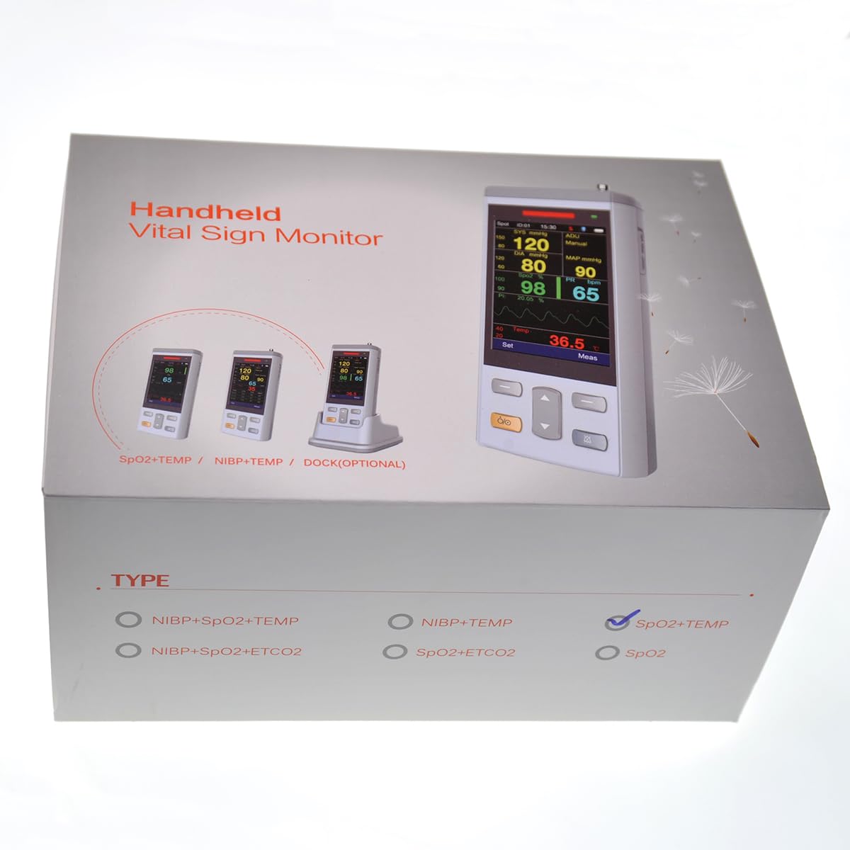 Veterinary Pulse Detector Handheld NIBP SPO2 ETCO2 Vital Signs Monitor 3.5 Inch Veterinary Equipment