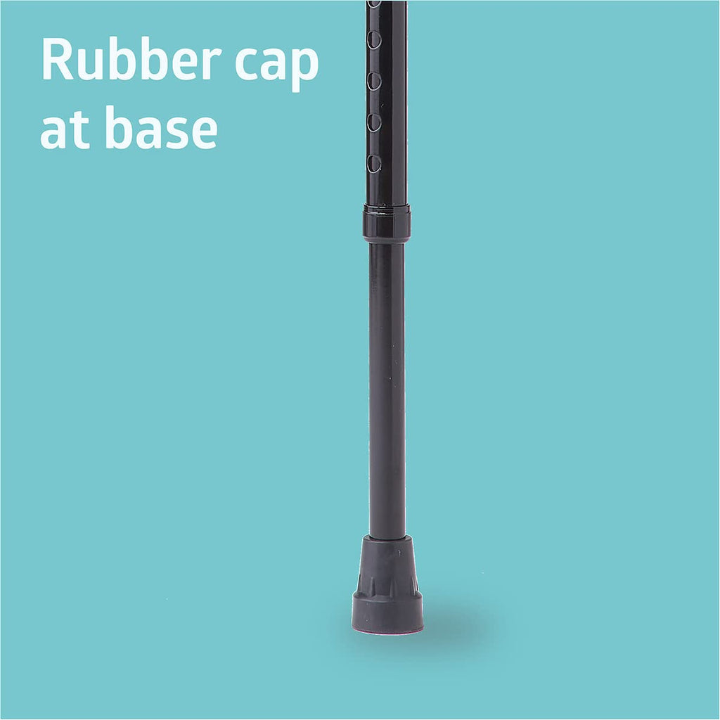Tall Steel Bariatric Offset Handle Cane, Adjusts 37–48", 500 lbs. Capacity — for Men & Women with Foot & Leg