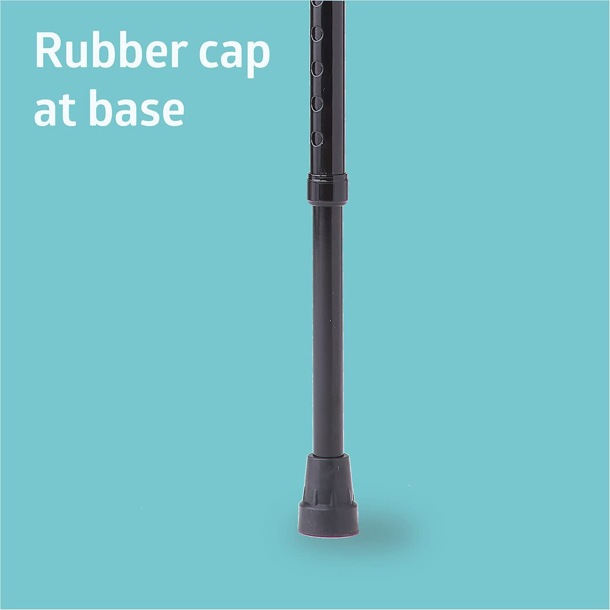 Tall Steel Bariatric Offset Handle Cane, Adjusts 37–48", 500 lbs. Capacity — for Men & Women with Foot & Leg