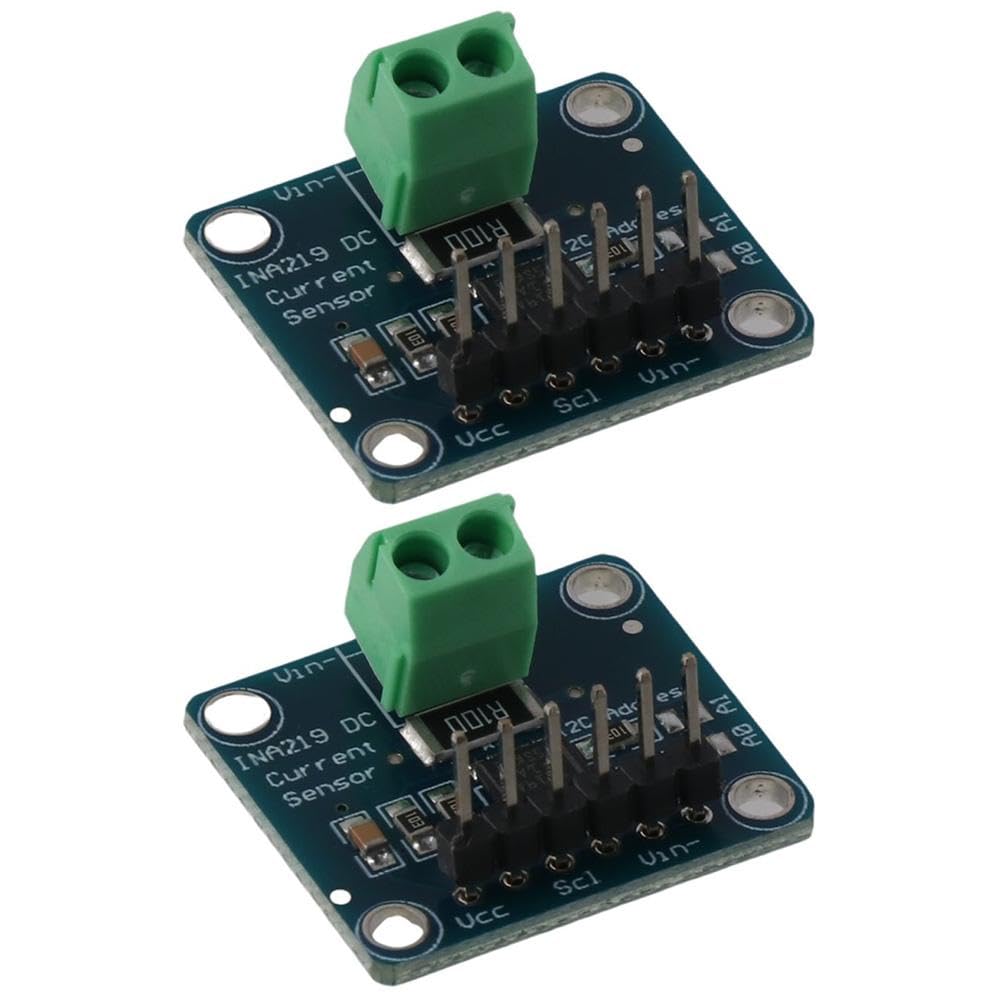 2Pcs INA219 I2C Interface, Bi-Directional DC Sensor, DIY Current Power Supply, Breakout Board Module Kit for Arduino Raspberry Pi, Blue