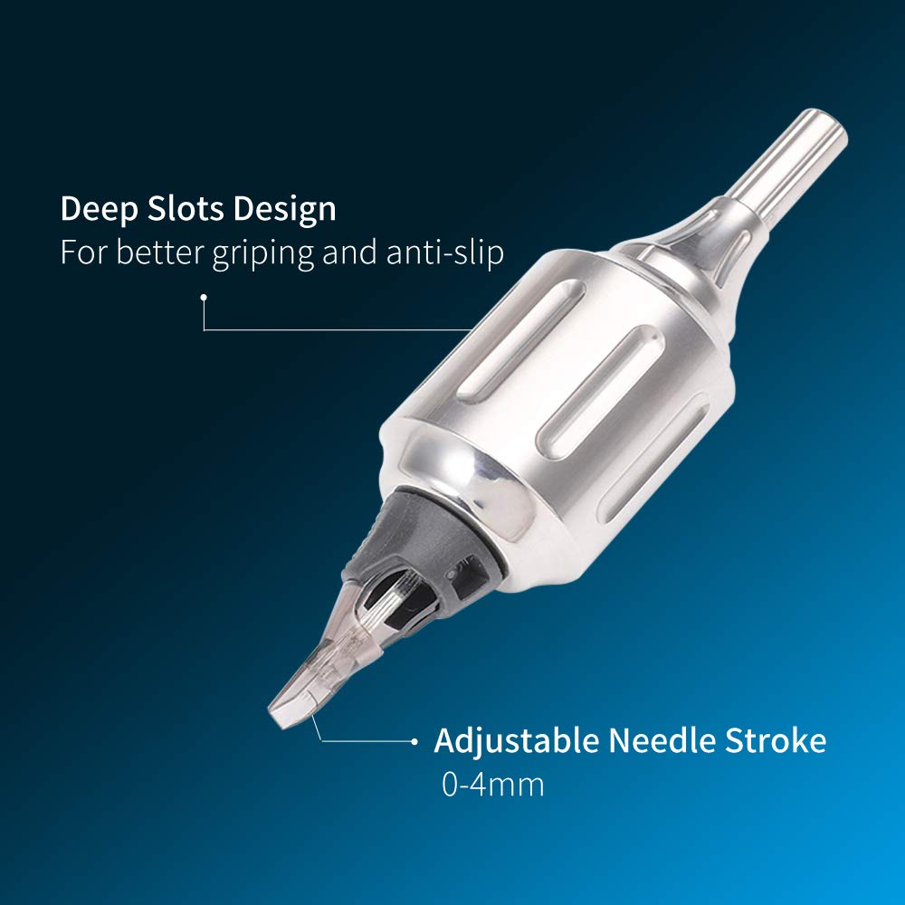 Cartridge Tattoo Grips-CNC 316L Stainless Steel Heavy Adjustable Autoclavable Tattoo Cartridge Grip 32mm for Rotary