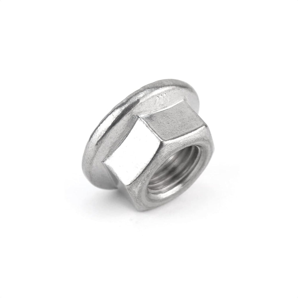 4 Pieces M12 x 1.25mm Pitch Serrated Flange Nut Hex Lock Nuts, Metric Fine Pitch, Stainless Steel 304