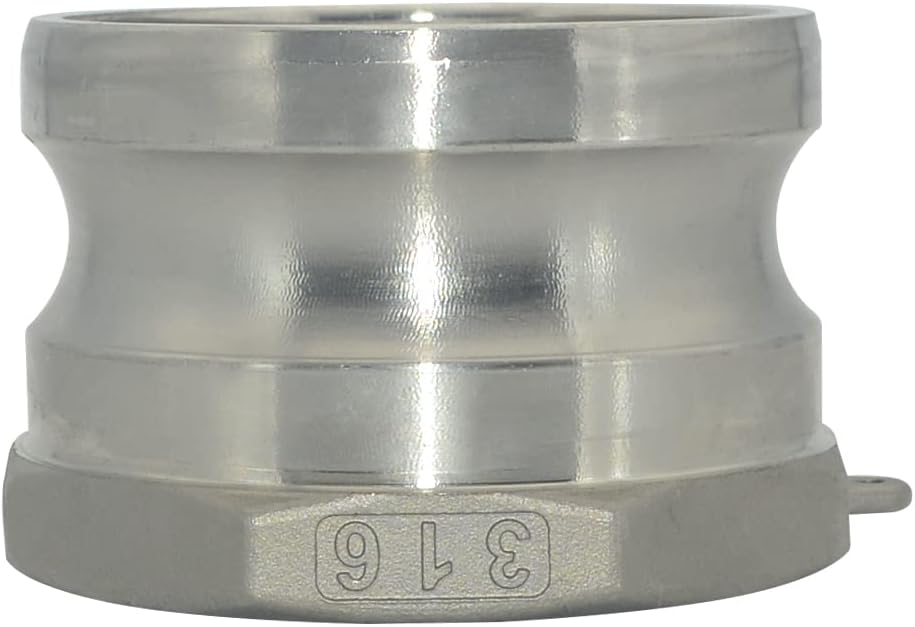 2PCS Stainless Steel 3" Type A Cam and Groove Hose Fitting, Type A cam groove hose fitting,Male Camlock Adapter x Female NPT(3")