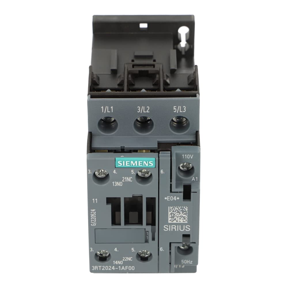 3RT2024-1AF00 | SIEMENS Power CONTACTOR, AC-3, 12A, 5.5KW/400V, 110VAC, 3 Pole, Size S0, Screw Terminal
