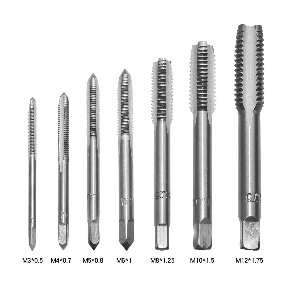 7 Pcs Metric Thread Tap Set HSS M3-M12 Tapping Tool Set