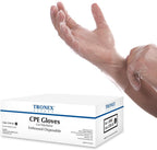 2330 Food Safe Cast Polyethylene CPE Embossed Clear Plastic Poly PE Disposable Gloves for Sushi, Sandwich, and Bakery