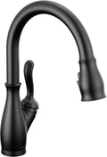 Leland Matte Black Touch Kitchen Faucet with Pull Down Sprayer, Traditional Single Hole Touch On Kitchen Sink Faucet