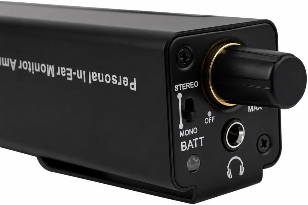 In Ear Monitor Headphone Amplifier IEM Pre Amp XLR and TRS in and 1/8 inch Stereo Out with Stereo/Mono Switch