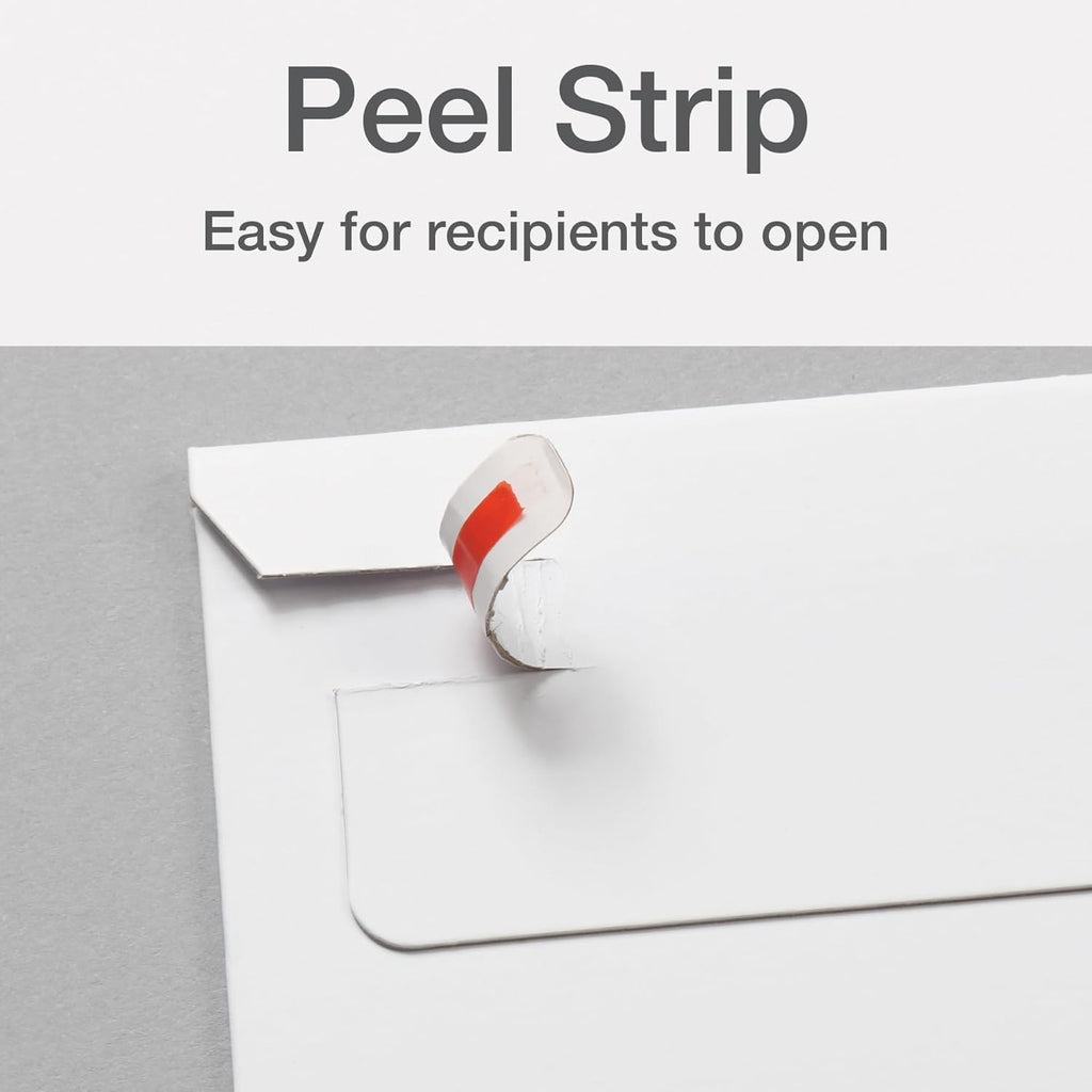 Photo Document Mailers, Redi-Strip Self Seal Closure, Rigid Stay Flat Mailer, White Recycled Fiberboard, 9" x 11.5"