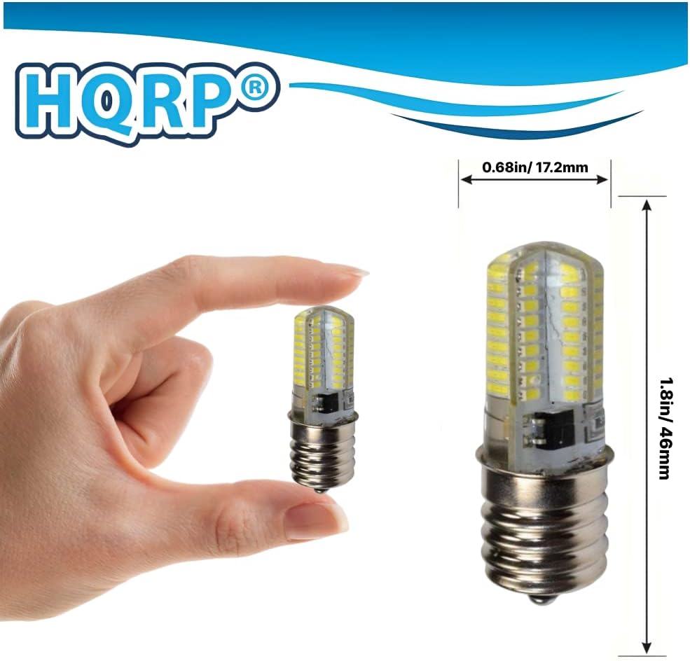 HQRP 4-Pack 110V E17 Base Silicone Crystal Dimmable LED Bulbs Cool White Compatible with LG 6912W1Z004B Microwave Light Bulb Replacement