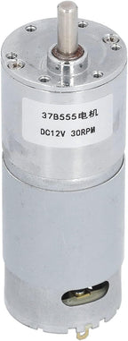 DC 12V Gear Motor 37B555 with Reduction Geared Box, 30 RPM, with Copper Core Rotor and Galvanized Shell, Industrial Control Accessories for Office Automation and Financial