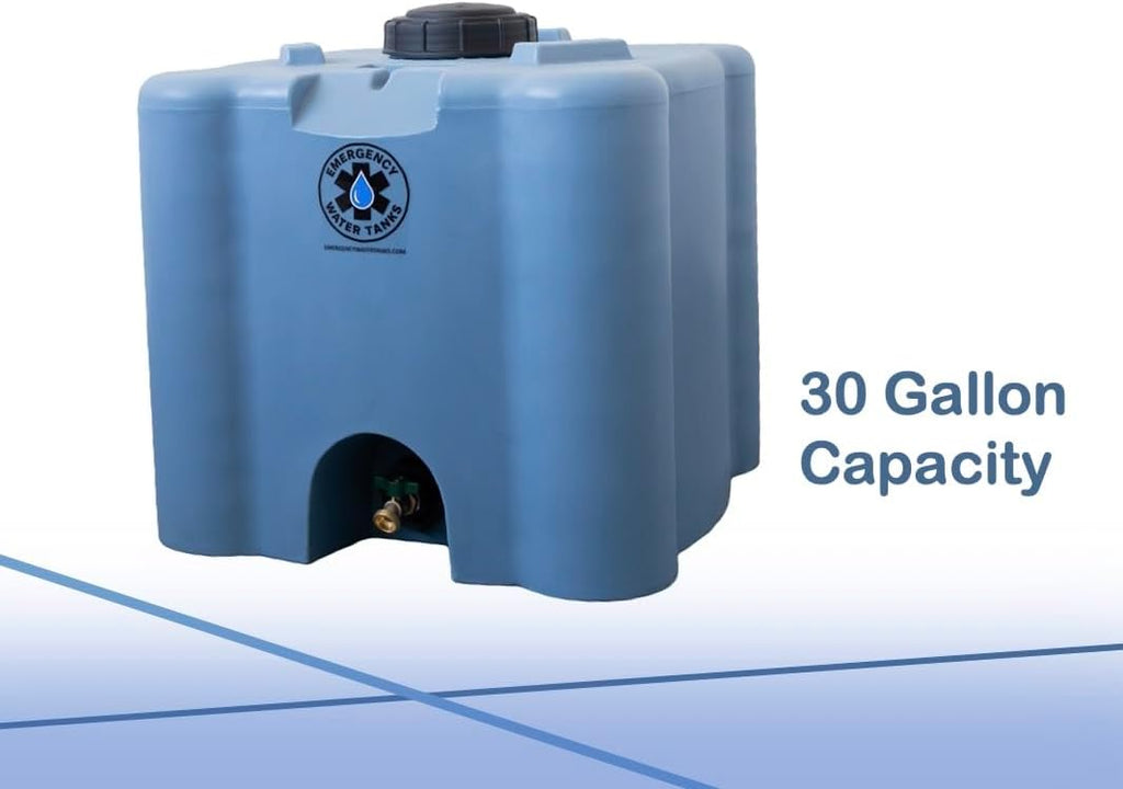 30 Gallon Stackable Emergency Water Storage Tank – Heavy-Duty Water Barrel for Long-Term Drinking Water or Preparedness