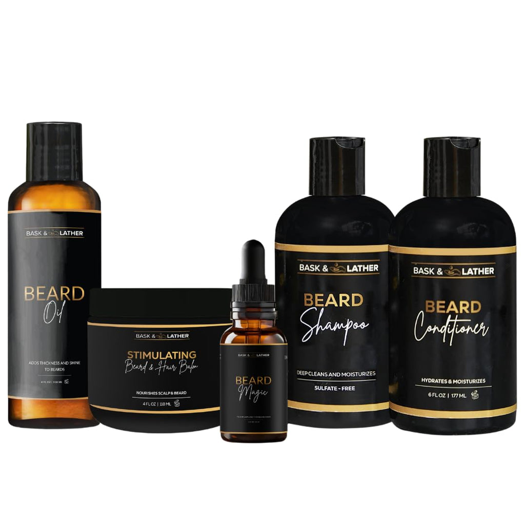 Co. Healthy Men’s Hair & Beard Care Kit – Hair Growth Routine Set with Beard Oil, Shampoo, Conditioner & Scalp