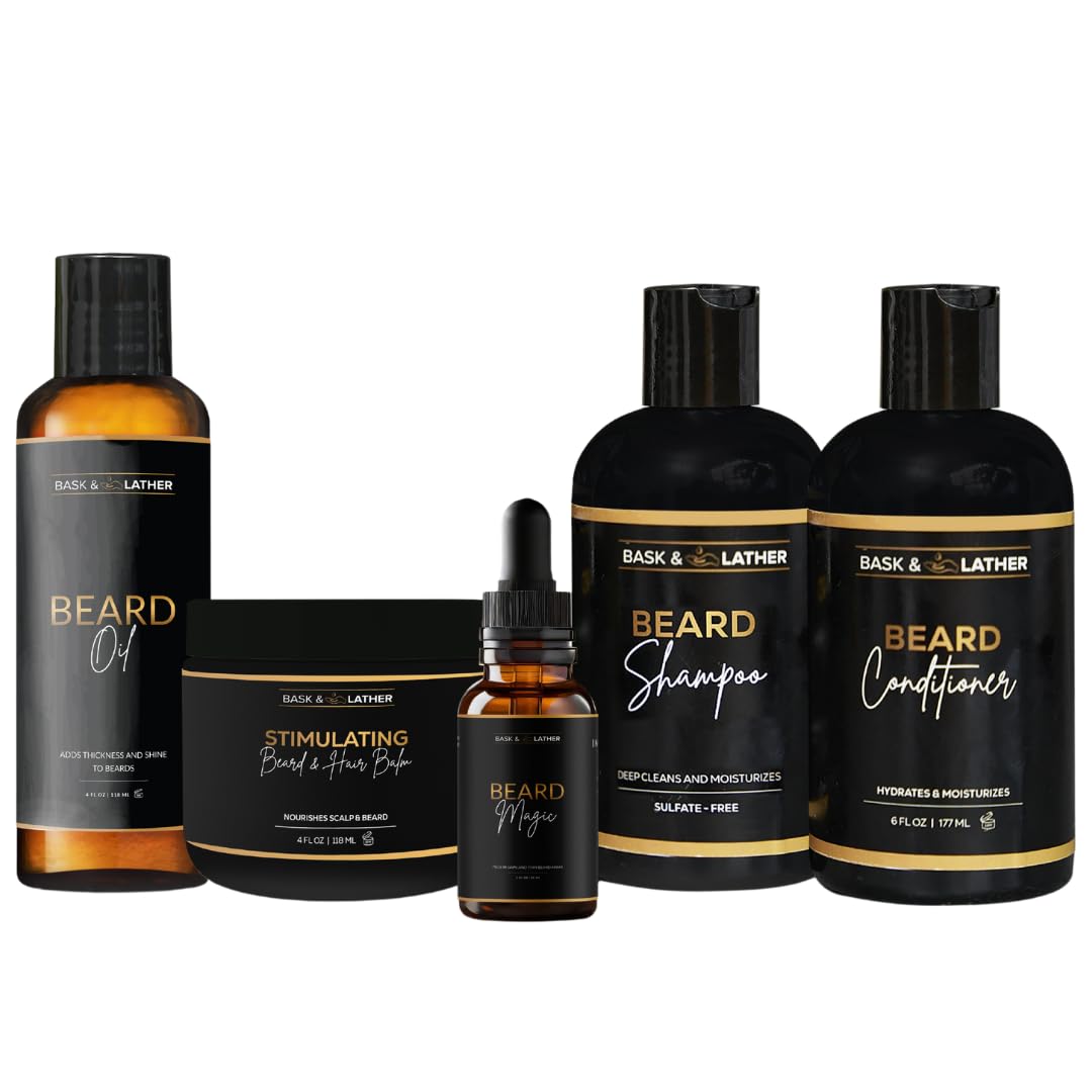 Co. Healthy Men’s Hair & Beard Care Kit – Hair Growth Routine Set with Beard Oil, Shampoo, Conditioner & Scalp