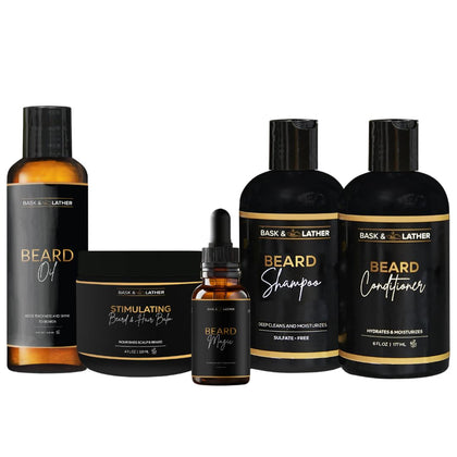 Co. Healthy Men’s Hair & Beard Care Kit – Hair Growth Routine Set with Beard Oil, Shampoo, Conditioner & Scalp