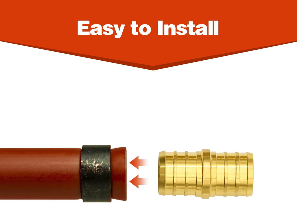 10 Pack 3/4" PEX Fittings, Brass Straight Coupling Fittings