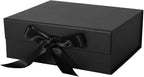 Black Gift Box with Ribbon Magnetic Lids 10.2x9x3.74 in, Bridesmaid Groomsman Proposal Boxes, Wedding Graduation