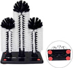 Water Bottle Cleaning for Brush Glass Cup Washer with Suction Base 3 Head, Cleaning Brushes for Glass Cups, Bar for