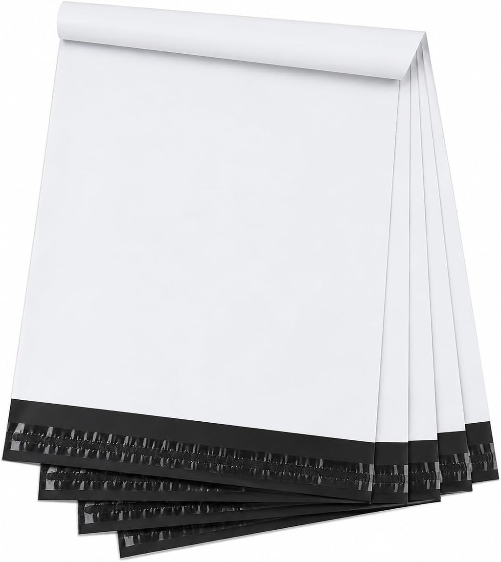 14.5” x 19” White Poly Mailers, 100 Pack, Waterproof Self-Sealing Bags