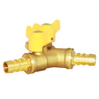 Joywayus 1/2" Hose Barb Brass Ball Valve Y Shaped Type 3 Way with 2 Switch Shut Off Valve Fitting Include 3 Clamps