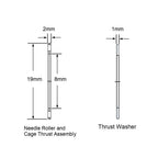 uxcell AXK0819 Thrust Needle Roller Bearings with Washers 8mm Bore 19mm OD 2mm Width 10pcs