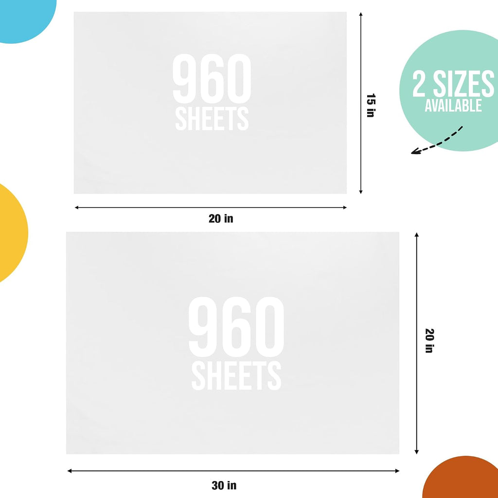 Party Solids White Tissue Paper for Gift Bags 20" X 30"
