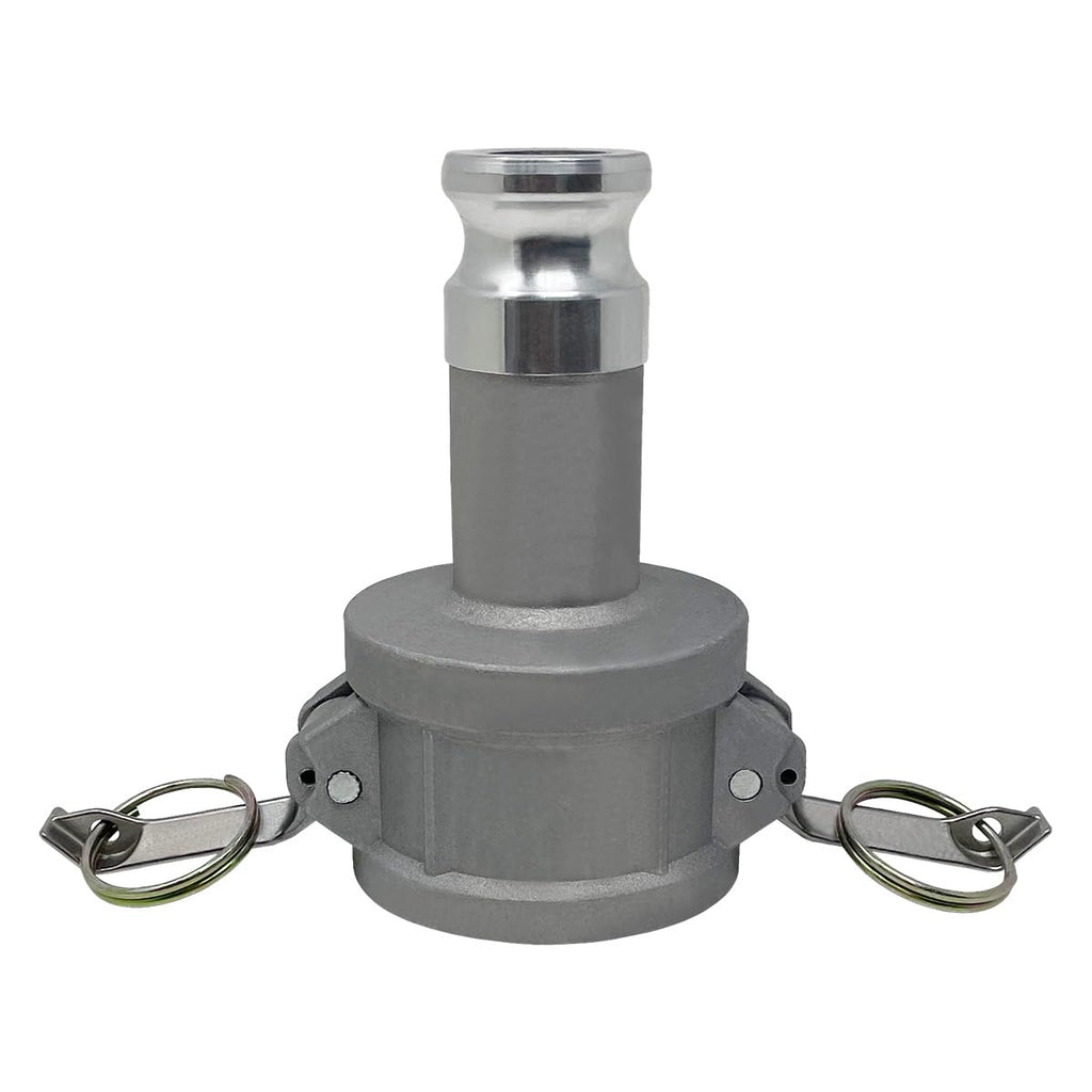 Gloxco Aluminum Type DA Cam and Groove Hose Fitting, Reducer, 2" Female Coupler x 1" Male Adapter (CAM-2010-DA-AL)