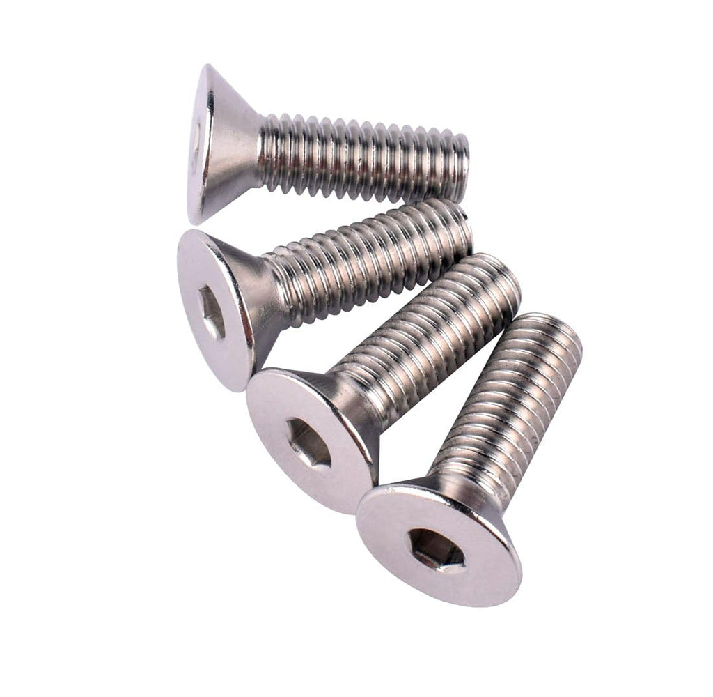 #6-32 x 3/8" Flat Head Socket Cap Screws Countersunk Bolts, Allen Hex Socket Drive, 304 Stainless Steel 18-8, Full Thread, 50Pcs
