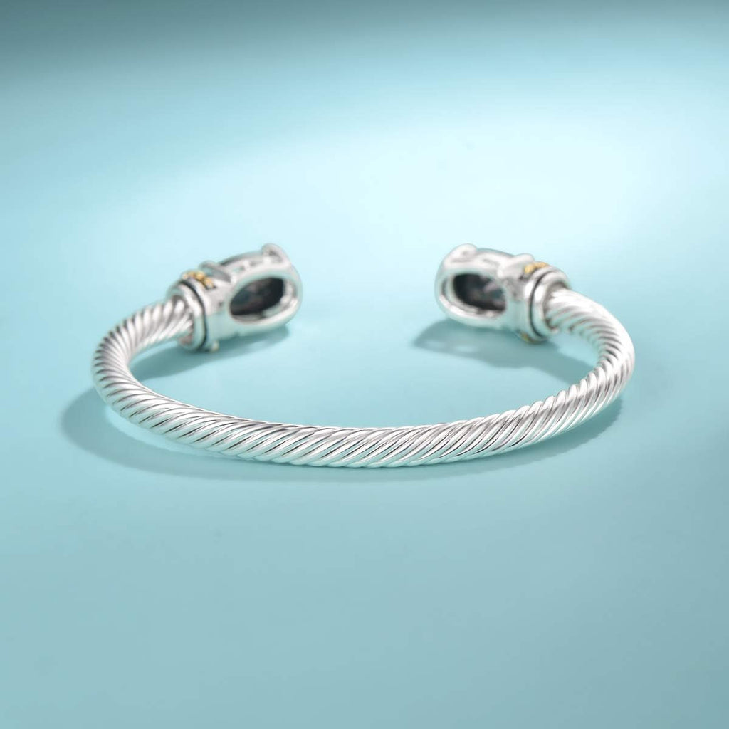 Stainless Steel Cuff Bangles Crystal Mosaic Bracelet Bangle for Women Fashion Jewelry BR75854