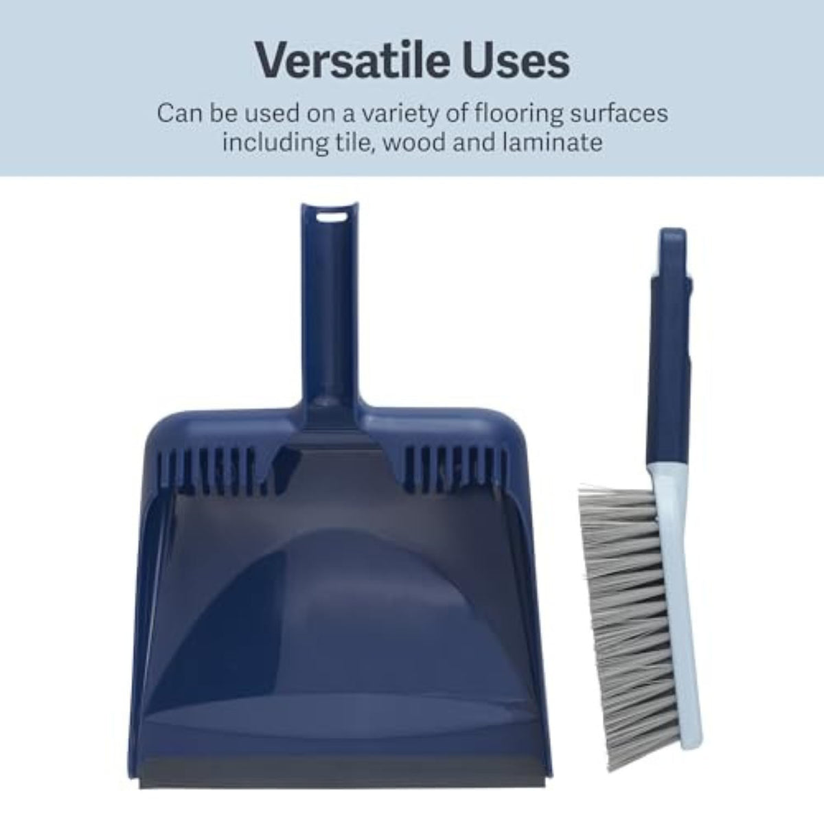 Wayclean Handheld Angled, Medium, Grey Dustpan and Brush Set, Green and Taupe