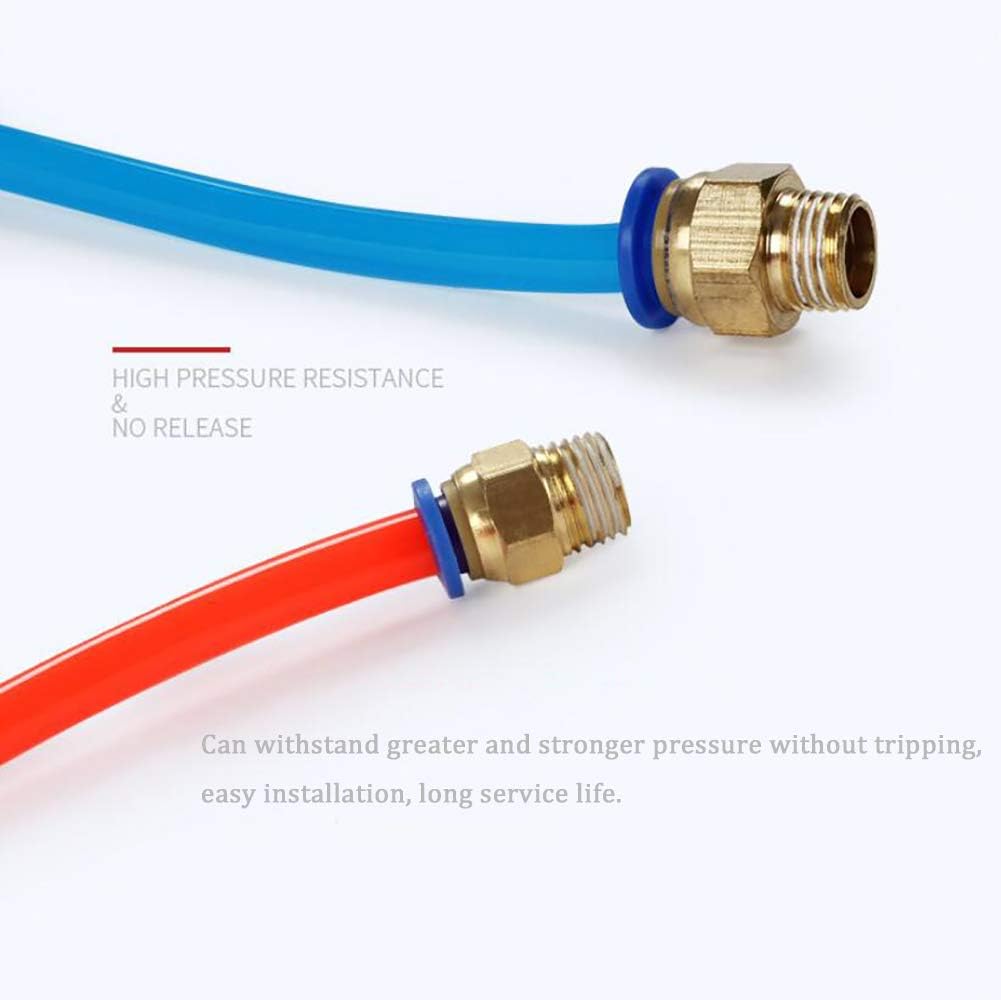 PC6-01 Push to Connect Fittings, 6mm Tube OD x 1/8” G Thread, Straight Pneumatic Quick Fitting Air Line Connector 20Pcs