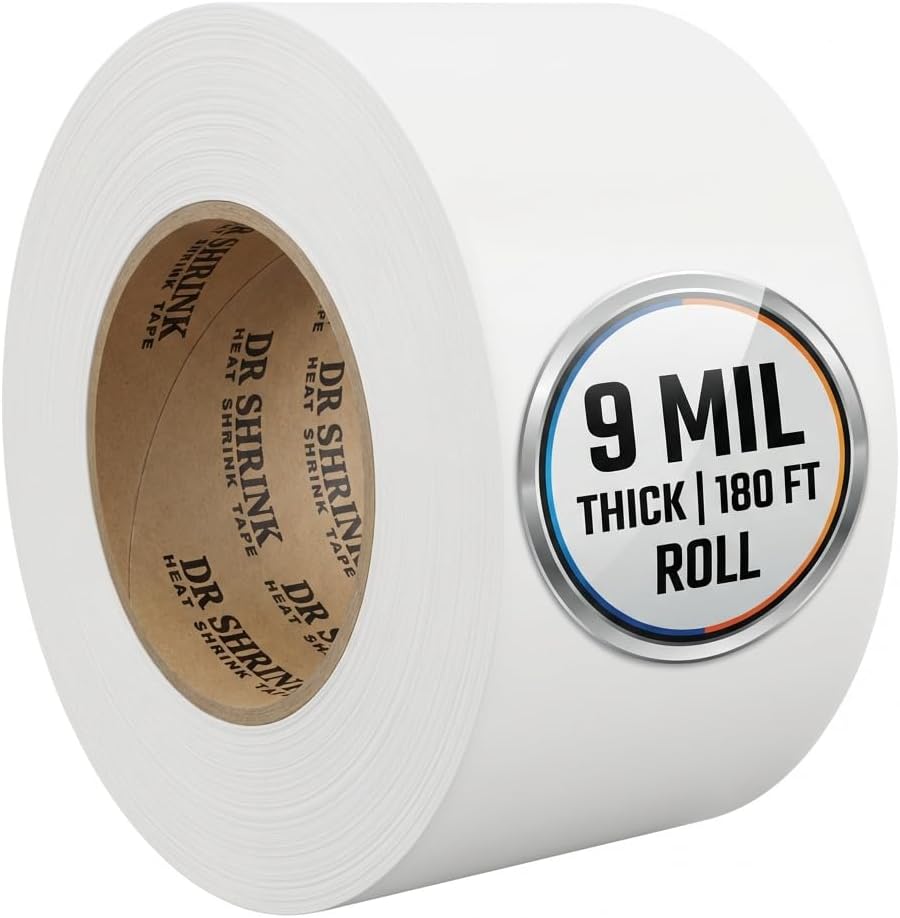 DS-704W White Heat Tape for Shrink Wrap, 4" x 180'