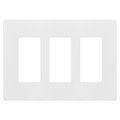ENERLITES 3-Gang White Screwless Decorator Switch Outlet Wall Plate Cover