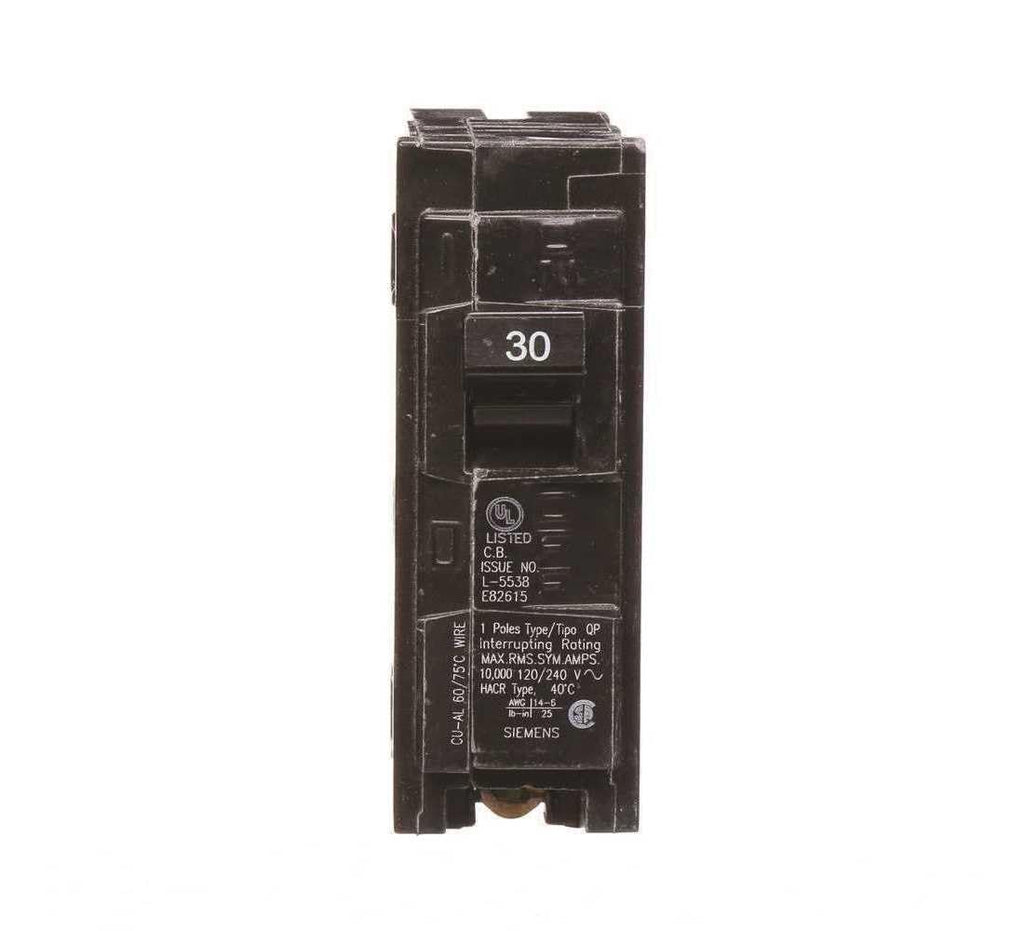 Siemens -HI Q130 30-Amp Single Pole Type QP Circuit Breaker, Black