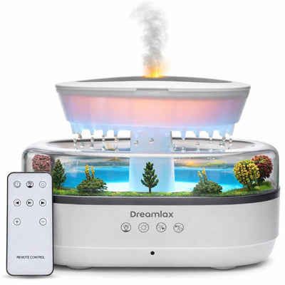 Rain Humidifiers for Bedroom – Cool Mist Essential Oil Diffuser, White Noise Machine with 10 Nature Sounds, 7 LED