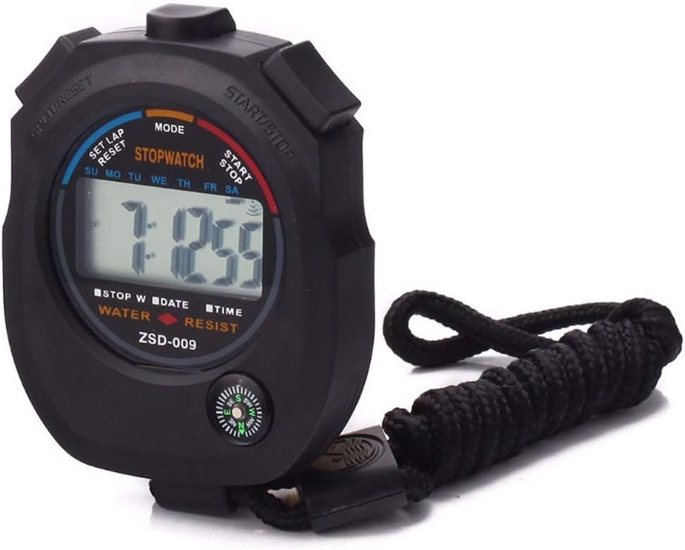 6 Pack Multifunctional Digital Sports Stopwatch, Large Screen with Date Time Alarm, Daily Waterproof Shockproof