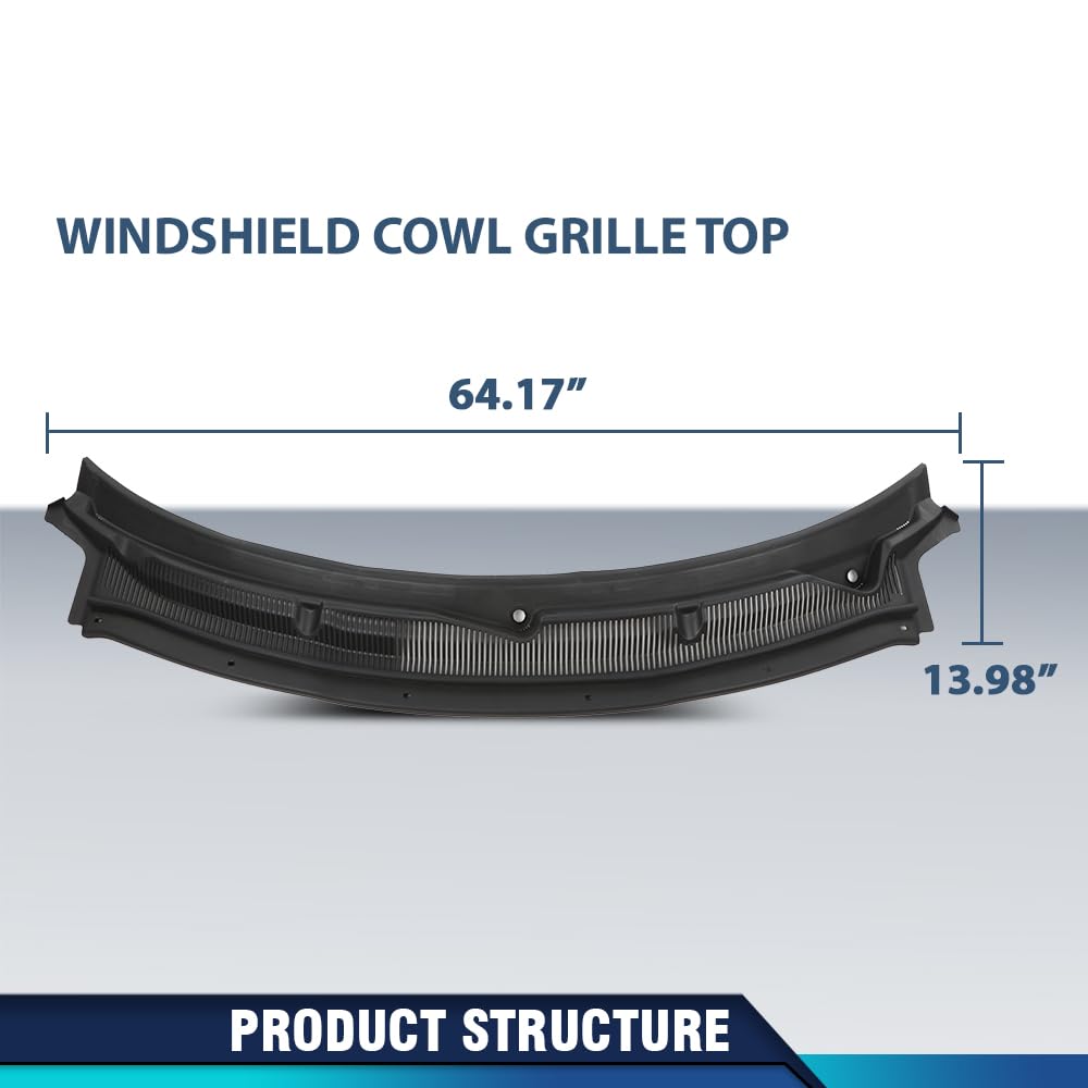 PIT66 Windshield Cowl Grille Top Compatible with Ford Explorer 2011-2019