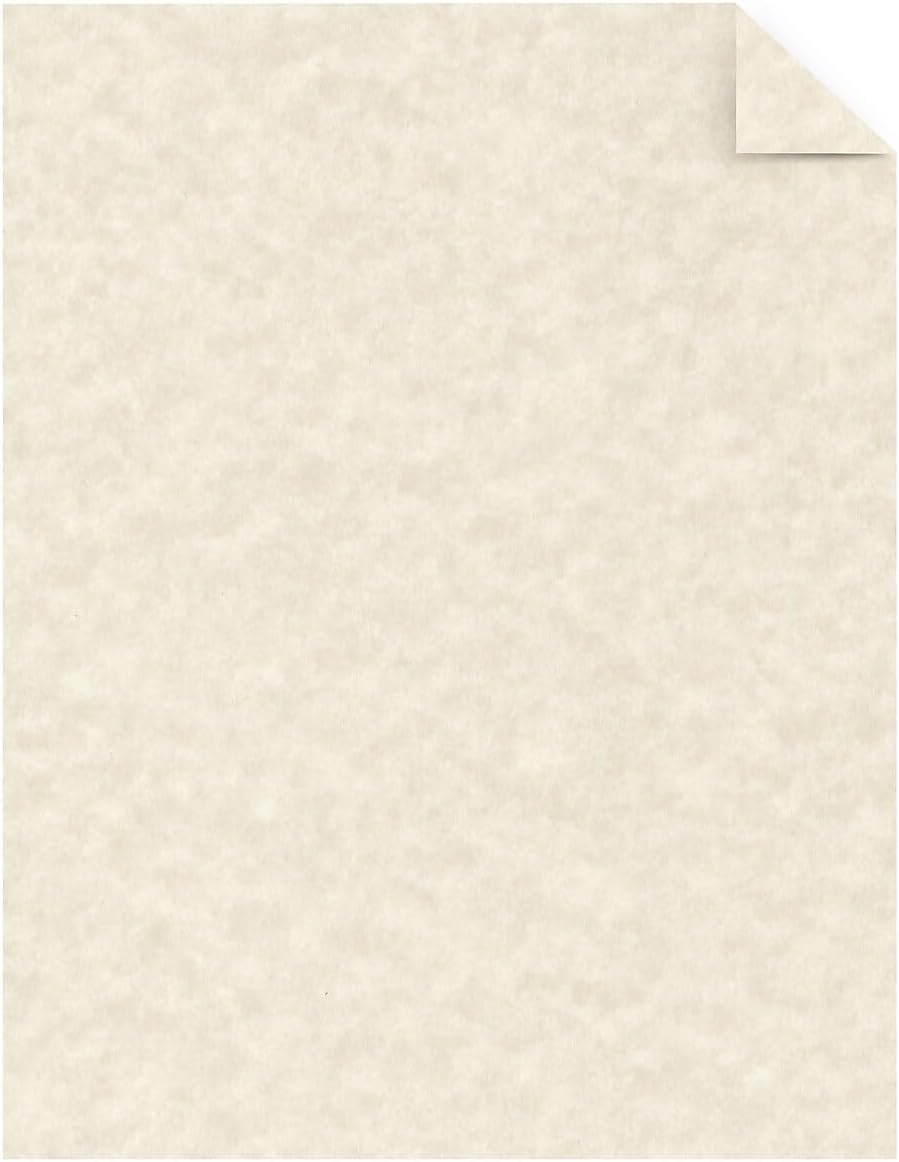 Specialty Parchment Cardstock, 8.5" x 11", 65 lb/176 gsm, Natural (Ivory), 100 Sheets (27427-01)