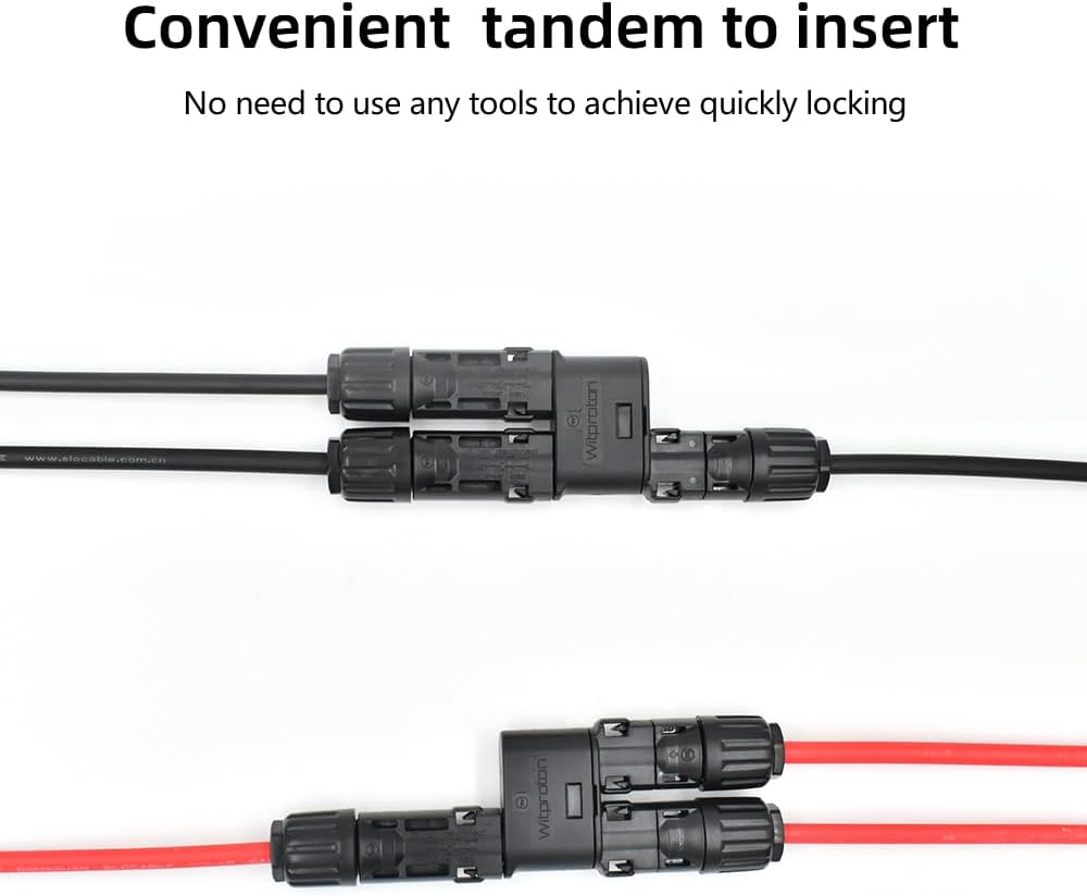 Solar Branch Connector IP68, 1500V FMM+MFF, Y Branch Adapter for Parallel Connection Between Solar Panels, 1 Pairs (2