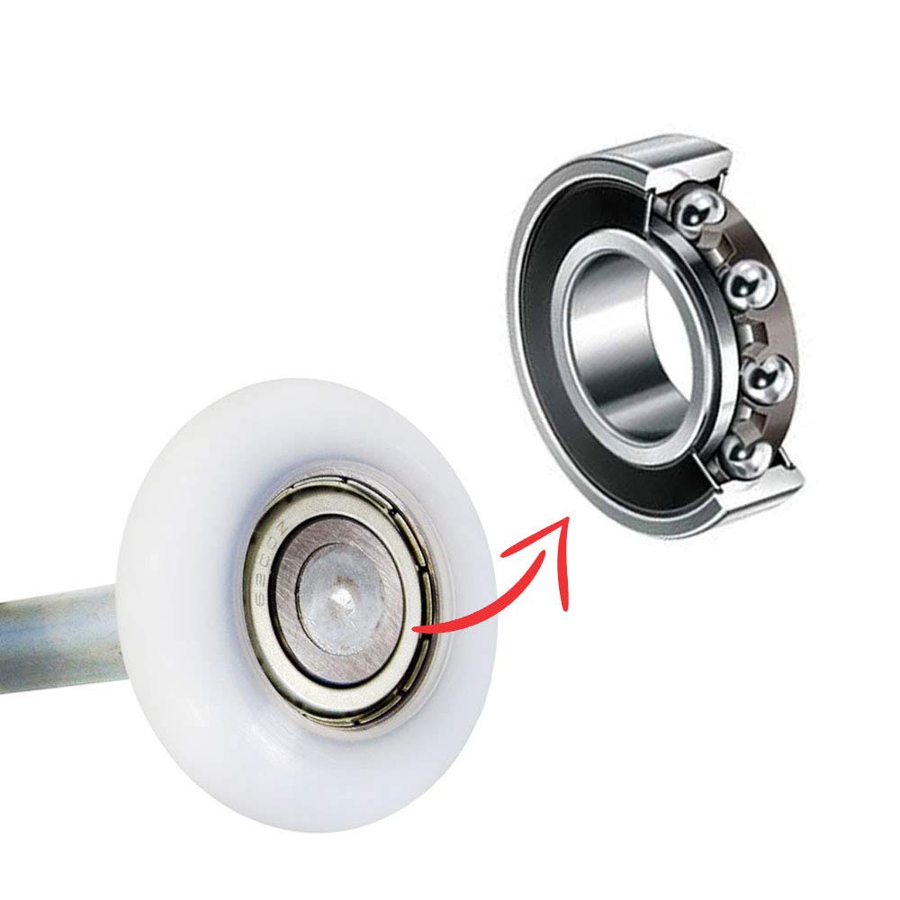 DURA-LIFT Ultra-Life 2" Reinforced 6200Z Bearing Nylon Garage Door Roller and 4" Stem (10 Pack)