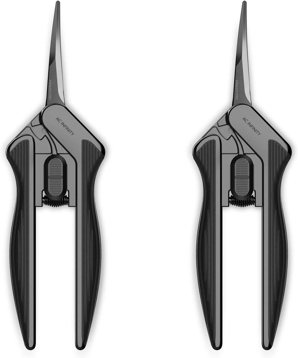 6.6” Stainless Steel Curved Pruning Shear 2-Pack. | Curved Precision Blades with Nonstick Teflon Coating, Lightweight