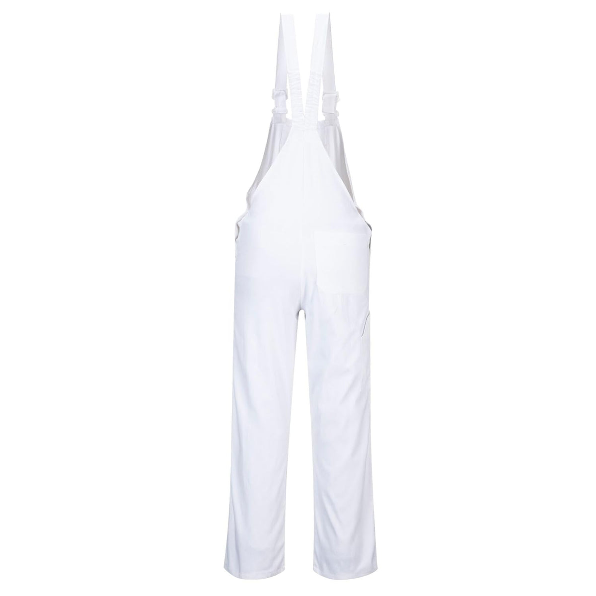 S810 Bolton White Cotton Painters Bib Overalls with Knee Pad Pockets, X Large | White, X Large, Regular Fit